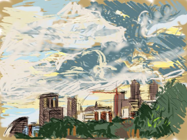 London Skyline from Hackney Downs late afternoon