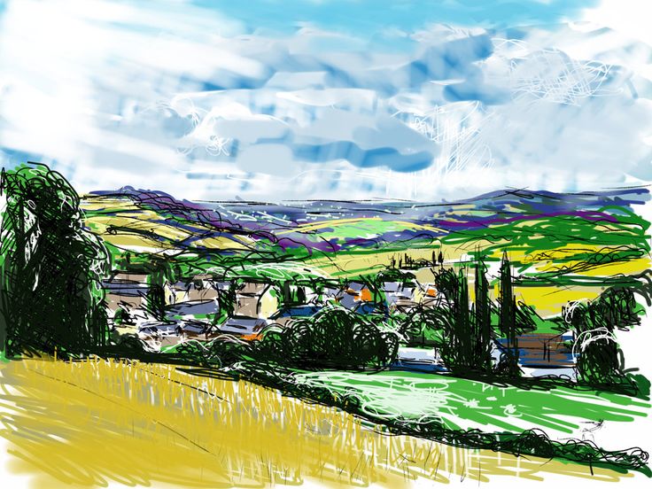 Ridgeway in the Moss Valley drawing