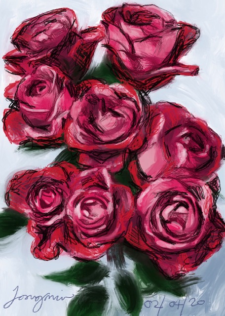 '8 Pink Roses'